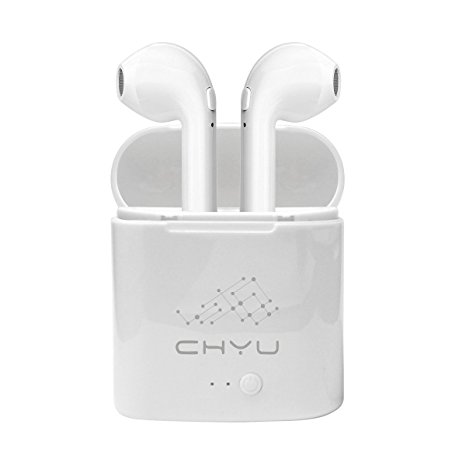 CHYU Bluetooth Earbuds Bluetooth Headphones Wireless Earbuds Bluetooth Headsets Wireless Headphones In-Ear Earbuds Bluetooth Sport Earpiece Earphone with Charging Case for All Bluetooth Device (White)