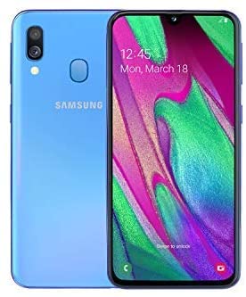 Samsung Galaxy A40 SM-A405F/DS Dual-SIM (64GB ROM, 4GB RAM, 5.9-Inch, GSM Only, No CDMA) Factory Unlocked 4G/LTE Smartphone - International Version (Blue)