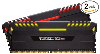 Corsair CMR16GX4M2C3600C18 VENGEANCE RGB 16GB DDR4 3600 (PC4-28800) C18 Desktop Memory for Intel 100/200