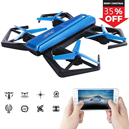 SGILE Foldable 720P HD Camera Mini Drone, H43WH RC Selfie G-sensor Quadcopter FPV with WIFI/360 Flip/Headless/One Key/Altitude Hold Mode, Support APP Control