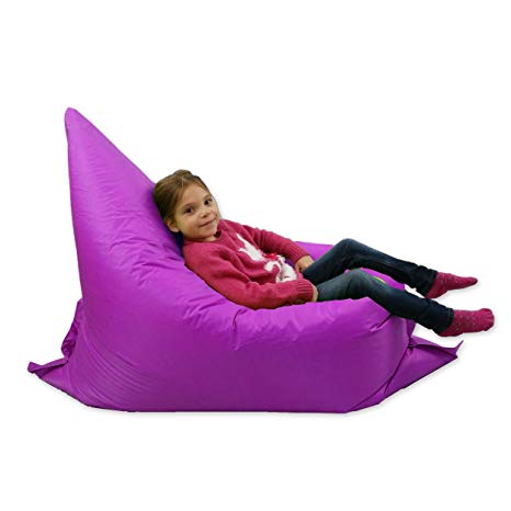 Kids BeanBag Large 6-Way Garden Lounger - GIANT Childrens Bean Bags Outdoor Floor Cushion PURPLE - 100% Water Resistant