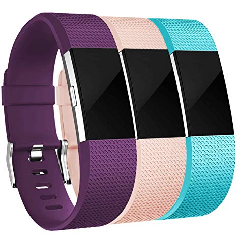 Maledan Bands Replacement Compatible with Fitbit Charge 2, 3-Pack, Women Men