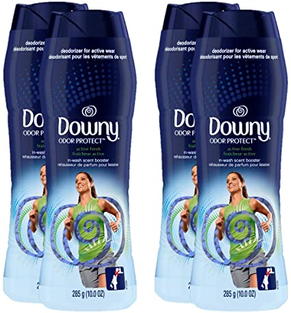Downy in-Wash Scent Odor Protect Booster Beads, Active Fresh, 10 Ounce, 4 Count (Packaging May Vary)