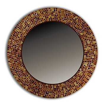 DecorShore 24" Traditional Mosaic Mirror, wall mirror, decorative wall mirror, BROWN