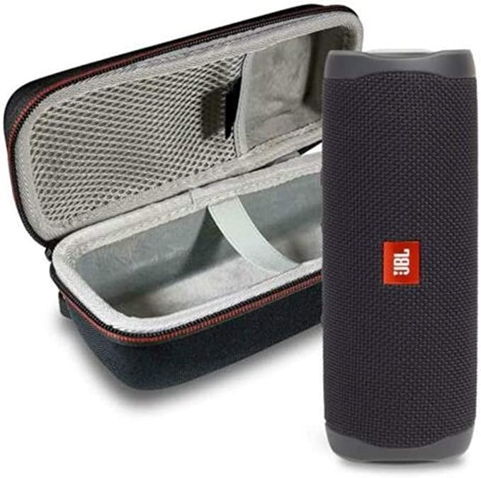 JBL Flip 5 Waterproof Portable Wireless Bluetooth Speaker Bundle with Megen Hardshell Protective Case - Black