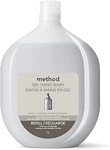 Method Liquid Hand Soap Refill, Biodegradable Formula Reloads Gel Hand Wash Bottle, Violet   Lavender Scent, 1 Liter