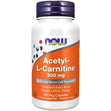 NOW Foods Acetyl L-carnitine 500mg, 50 Capsules