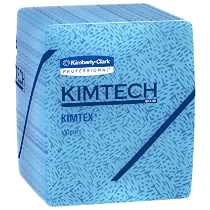 Kimberly-Clark Professional Kimtech Industrial Cleaning Wipes, Disposable, Low Lint Quarterfold Wipes (33560), 8 Packs / Case, 66 Sheets / Pack, Blue