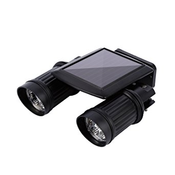 ICOCO Solar Motion Light 14 LEDS PIR Motion Sensor Light Dual-head Outdoor Spotlight Garden Light Day White