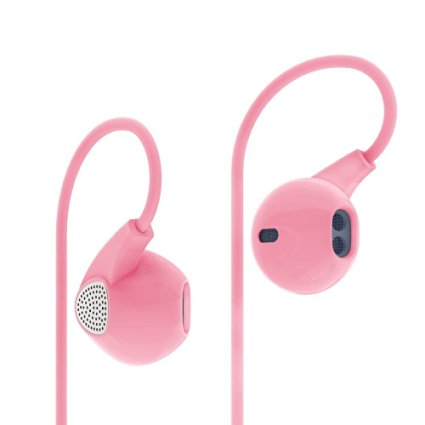 UiiSii U1 High Performance Headphones In-Ear Earphones with Microphone and Super Bass, and Remote Control for Iphone and Android Devices,Mini Lightweight Stereo Headsets (Pink)