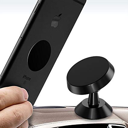 Magnetic Phone Car Mount Holder, 360° Adjustable Dashboard Cellphone Car Mount Holder for Phone Mini Tablet and GPS