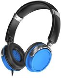 Sentey Headphone with Microphone Inline Control for Travel Running Sports Headset Gaming Hifi Audio for Kids Men Woman Strong Bass Earcups Rotation Ls-4231 Blue Phaint Transport Carrying Case Included