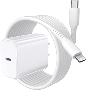 JSAUX 20W USB-C Power Adapter with USB C to Lightning Cable 4FT[Apple MFi Certified], iPhone 13 Wall Charger Compatible with iPhone 13/12 Mini/Pro/Pro Max, iPad, AirPods Pro-White