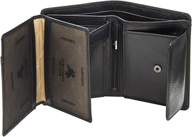 Visconti Tuscany 44 Secure RFID Blocking Genuine Leather Wallet, Black, One Size