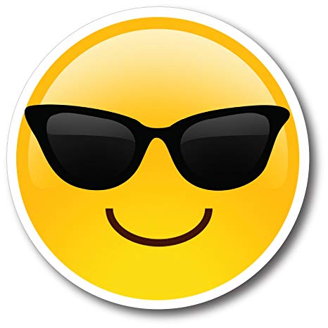 Sunglasses Cool Emoji Magnet Decal Perfect for Car or Truck