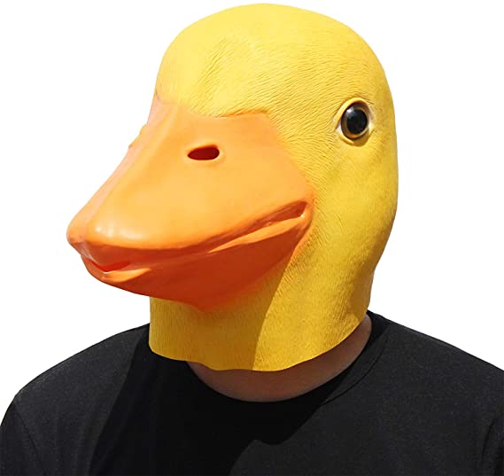 PartyHop - Duck Mask - Halloween Latex Animal Full Head Mask