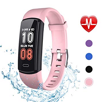 goopow Fitness Tracker HR, Activity Trackers with Heart Rate Monitor, Sleep Monitor, Step Counter, Calorie Counter, Distance, Phone Finder, Waterproof Smart Fitness Watch for Kids Women Men