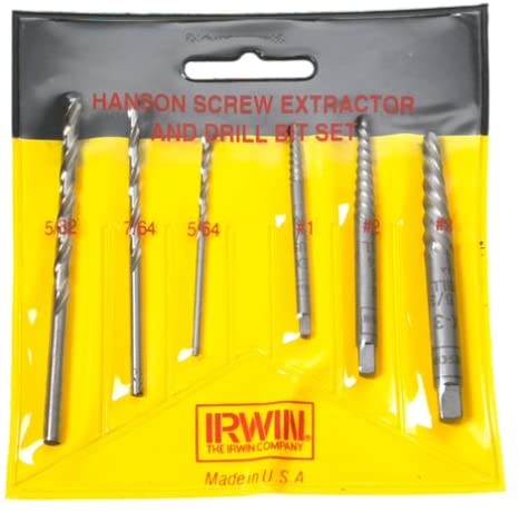 Irwin Industrial Tools 53700 Spiral Extractor and HSS Drill Bit Pouched Set, 6-Piece