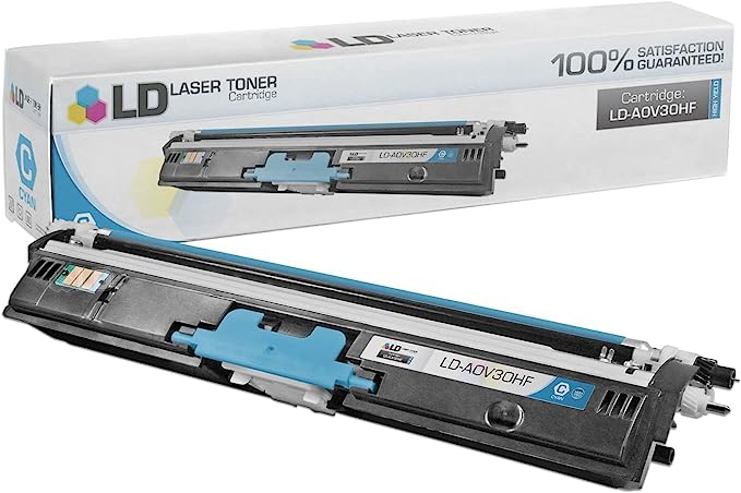 LD Compatible Toner Cartridge Replacement for Konica Minolta MagiColor 1600 A0V30HF High Yield (Cyan)