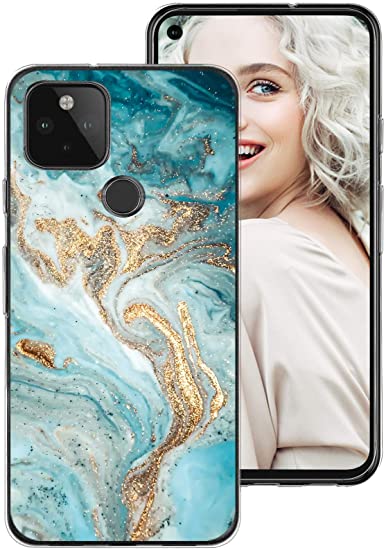 Pixel 4a Silicone Case Compatible with Google Pixel 4a 5G Case Clear Slim Glitter Marble Pattern Cartoons Design Cases Soft TPU Bumper Shockproof Anti-Scratches Cover Case for Google Pixel 4a 5G 6.2"