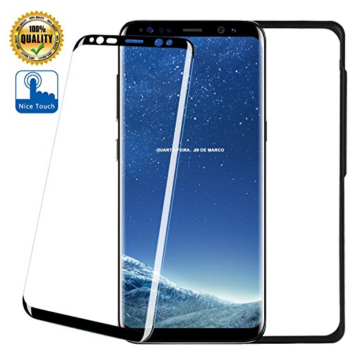 S8 Tempered Glass Screen protector Galaxy S8 screen cover [Case Friendly] Touch Sensitive [with Installation Tray] TANAAB
