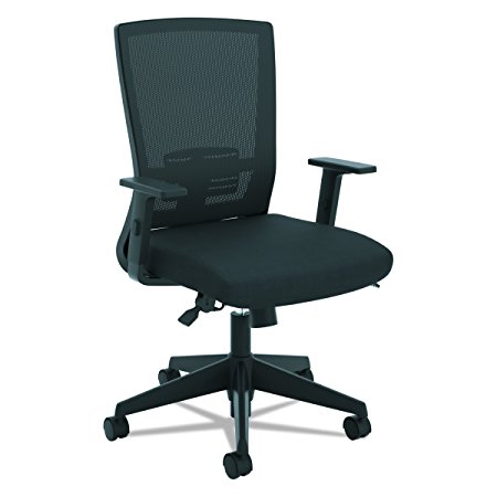 HON Entire Mesh Task Chair - High Back Work Chair with Adjustable Arms, Black (HVL541)