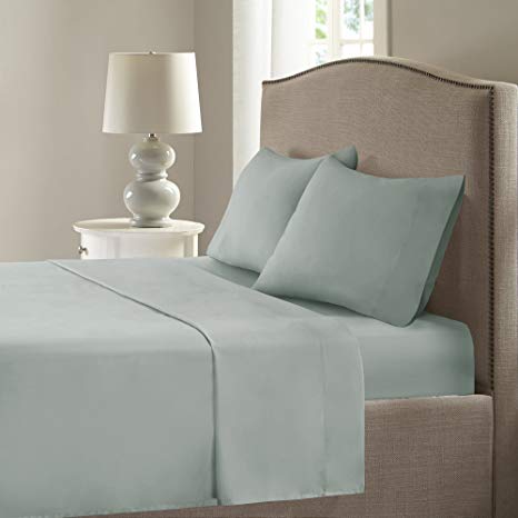 Comfort Spaces CS40-0856 Smart Cool Set-Microfiber Moisture Wicking Fabric Bedding-Twin XL Size Blue Incl. Flat, Fitted Sheet and Pillow Case