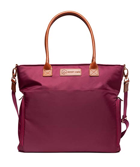 Sarah Wells Abby Breast Pump Bag with Real Leather Straps (Berry)