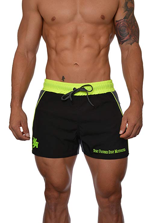 YoungLA Men's Bodybuilding Lift Shorts W/Zipper Pockets