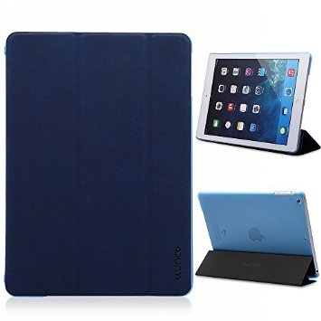 LLUNC Flexible Smart SleepWake Up PU Leather Case Cover for iPad Air - Blue
