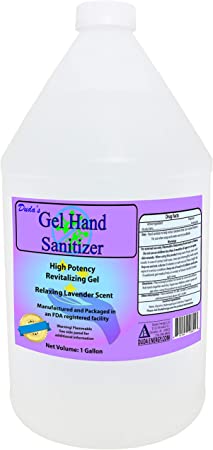 1 Gallon Duda's Gel Hand Sanitizer with Natural Lavender, FDA Approved, 80% Ethanol, 128 Fl Ounce
