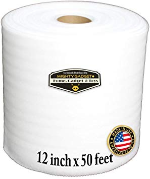 Mighty Gadget (R) 12" Wide x 50' Feet Foam Wrap Rolls for Moving Packing Foam Roll Packing Materials. Packing Paper Alternative Shipping Supplies