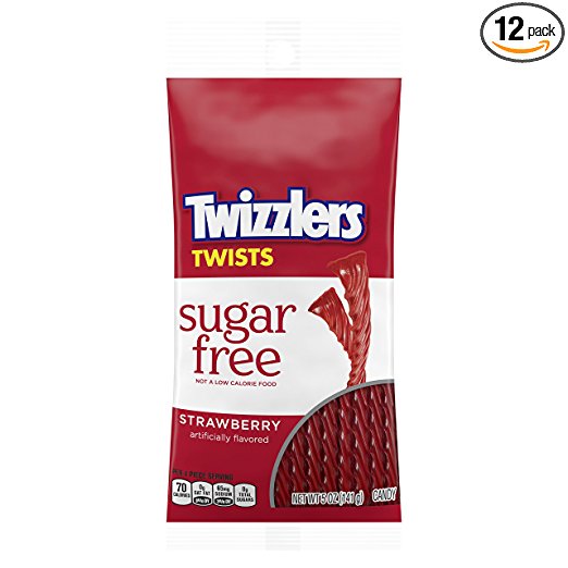 TWIZZLERS Sugar Free Strawberry Licorice Candy, 5 Ounce (Pack of 12)