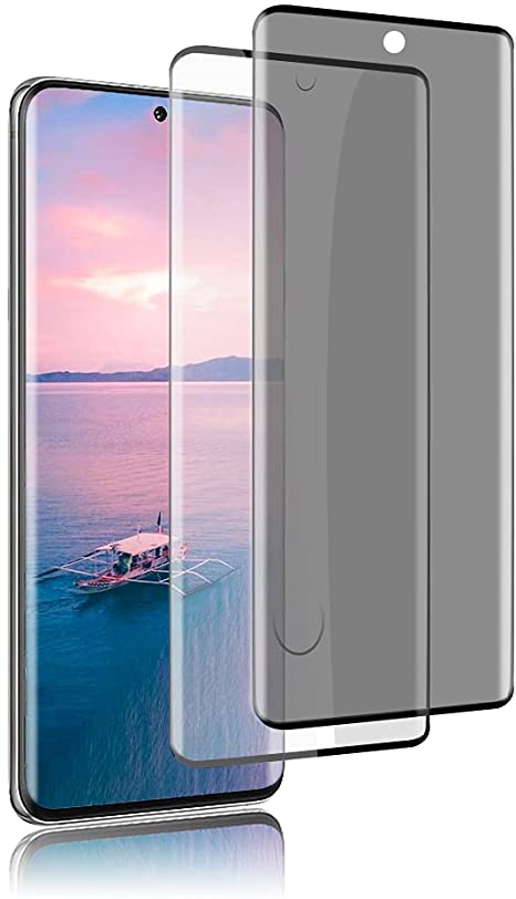 [2 Pack] Galaxy S21 Ultra 5G Screen Protector, Fingerprint Compatible 3D Full Coverage 9H Hardness Tempered Glass Screen Protector, HD Privacy Protective Film, For Samsung Galaxy S21 Ultra (6.8")