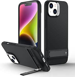 ESR for iPhone 14 Case, iPhone 13 Case with Stand, 3 Stand Modes, Military-Grade Drop Protection, Supports Wireless Charging, Slim Back Cover with Patented Kickstand for iPhone 14/13 Case, Black