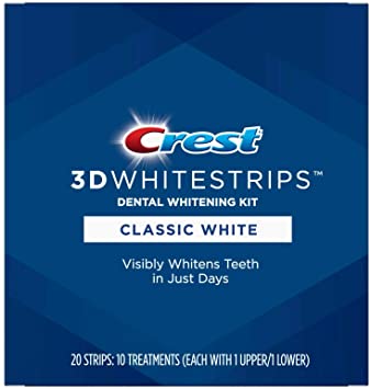 Crest 3D Whitestrips Classic White Teeth Whitening Kit, 10 Treatments 20 Strips