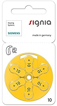 Siemens Signia Hearing Aid Batteries MF Pack of 6 Batteries Size- (Signia-10-Pack of 5)