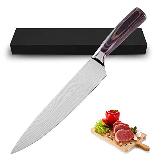 Boxtree Chef Knife 8 Inch High Carbon Alloy Steel Sharp Japanese Knives, Kitchen Knife with Non-slip Handle for Meat Vegetable Fruit