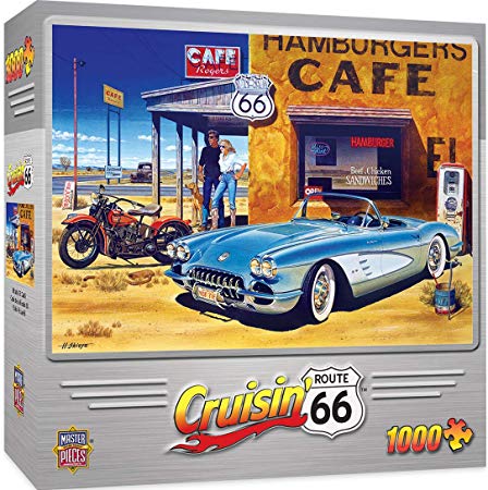 MasterPieces Cruisin' Route 66 Jigsaw Puzzle, Café, Featuring Art by Hiroaki Shioya, 1000 Pieces