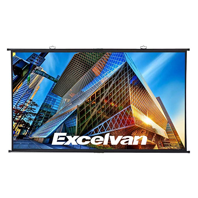 Projector Screen 100 Inch,Excelvan 100" Wall-Mounted HD Movie Projector Screen for Indoor