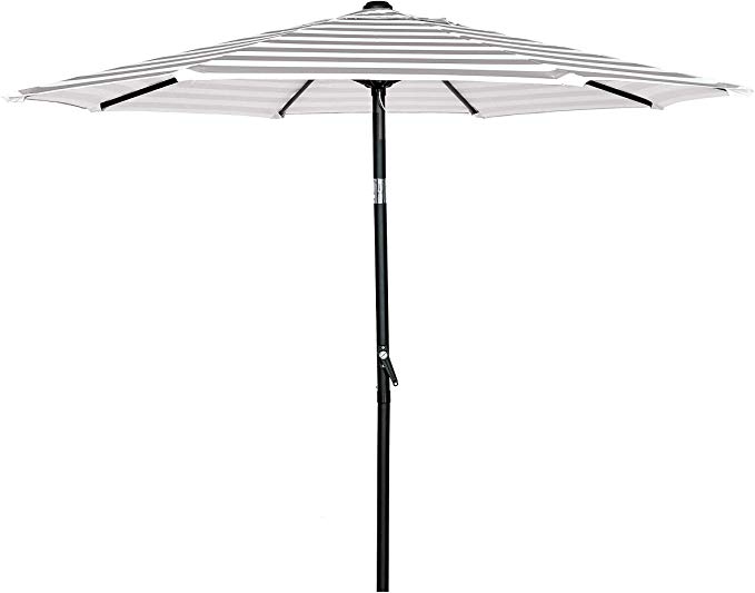 HERMO 758S Roun 7.5 Ft Outdoor Patio 8 Ribs Market Table Umbrella, Beige