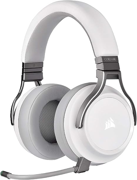 Corsair Virtuoso RGB Wireless Gaming Headset - High-Fidelity 7.1 Surround Sound w/Broadcast Quality Microphone - Memory Foam Earcups - 20 Hour Battery Life - Works with PC, PS5, PS4 – White, Premium