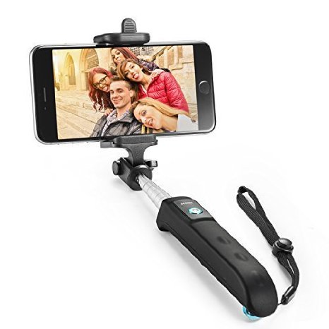 Selfie Stick Anker Extendable Bluetooth Monopod with Built-in Remote Shutter for iPhone Samsung Galaxy Note Nexus LG Moto and More