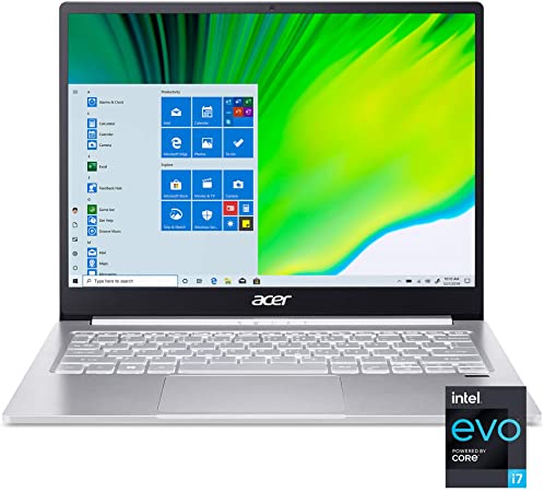 Acer Swift 3 Intel Evo Thin & Light Laptop, 13.5" 2256 x 1504 IPS, Intel Core i7-1165G7, Intel Iris Xe Graphics, 8GB LPDDR4X, 512GB NVMe SSD, Wi-Fi 6, Fingerprint Reader, Back-lit KB, SF313-53-78UG