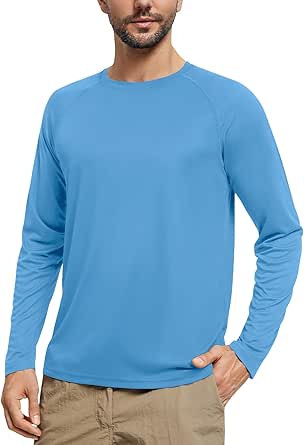 Men's UPF50  Rash Guard Swim Shirts Long Sleeve SPF Sun Shirts for Men Hiking Fishing Lightweight Quick Dry