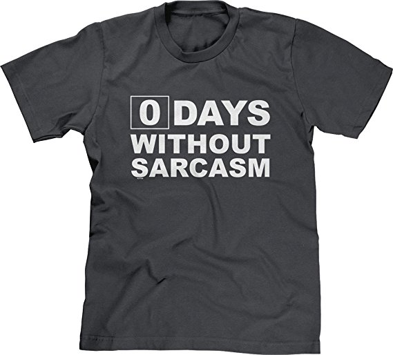 Blittzen Mens T-shirt Zero Days Without Sarcasm