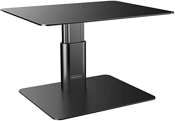 Nillkin Monitor Riser Stand, Adjustable Height Metal Desktop Stand Computer Monitor Stand up, Compatible with TV, PC, Laptop, Computer, iMac, and All Screen Display (Black)