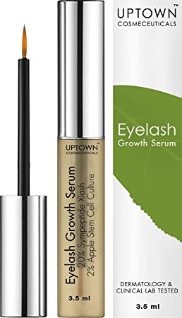 Uptown Cosmeceuticals Eyelash Growth Serum 3.5ml - Advanced Formula Contains Myristoyl Pentapeptide-17 & Apple Stem Cell Extract for Lashes and Eyebrows