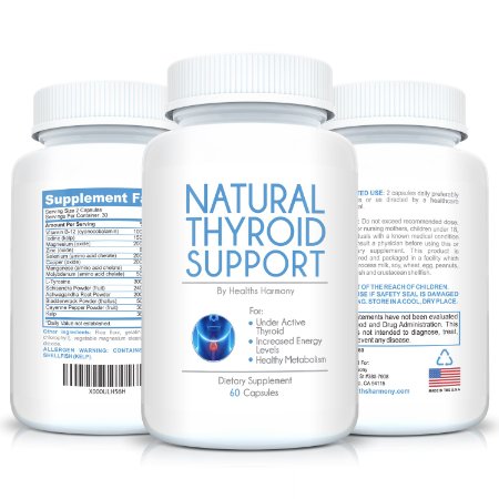 Best Thyroid Support Supplement - Improve Your Energy & Lose Weight with Increased Metabolism - Iodine & Ashwagandha Root for Thyroid Health - 100% Money Back Guarantee - 60 Capsules