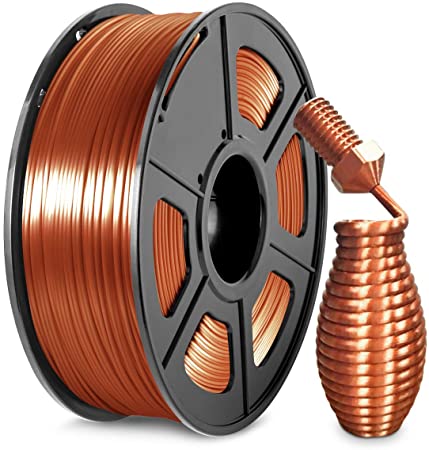 3D Printer Filament PLA Silk, 1.75mm PLA Filament Silk Red Copper, Fit FDM 3D Printer, 1 KG Spool, Dimensional Accuracy  /- 0.02 mm, PLA Silk Red Copper